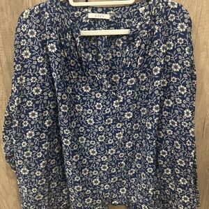Doen Navy Floral Blouse